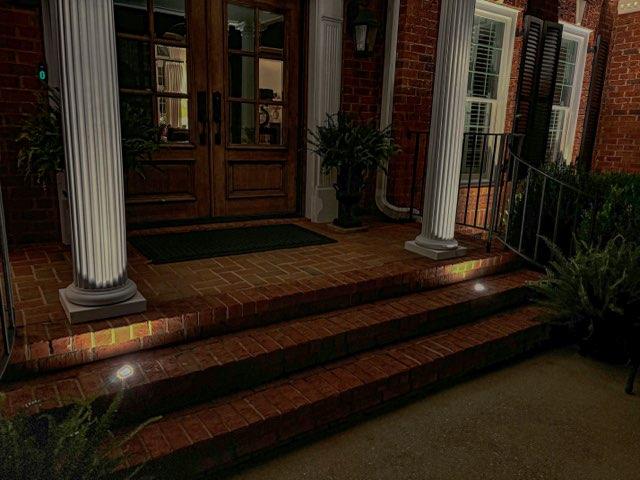 Front Porch Stone Drilled Inset Outdoor Lighting by Aurora Lux in Greenville, SC